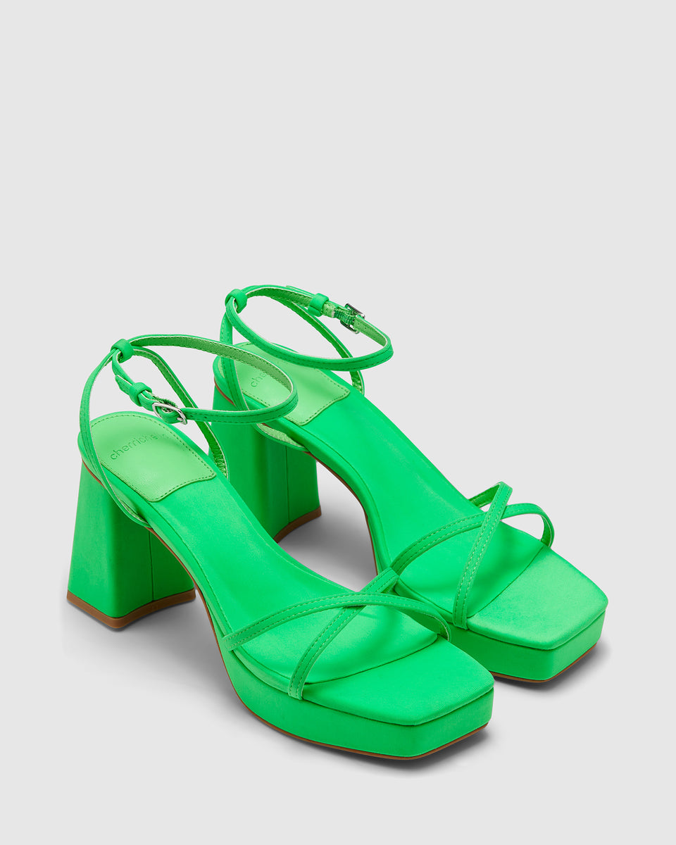 Green sandals heels on sale
