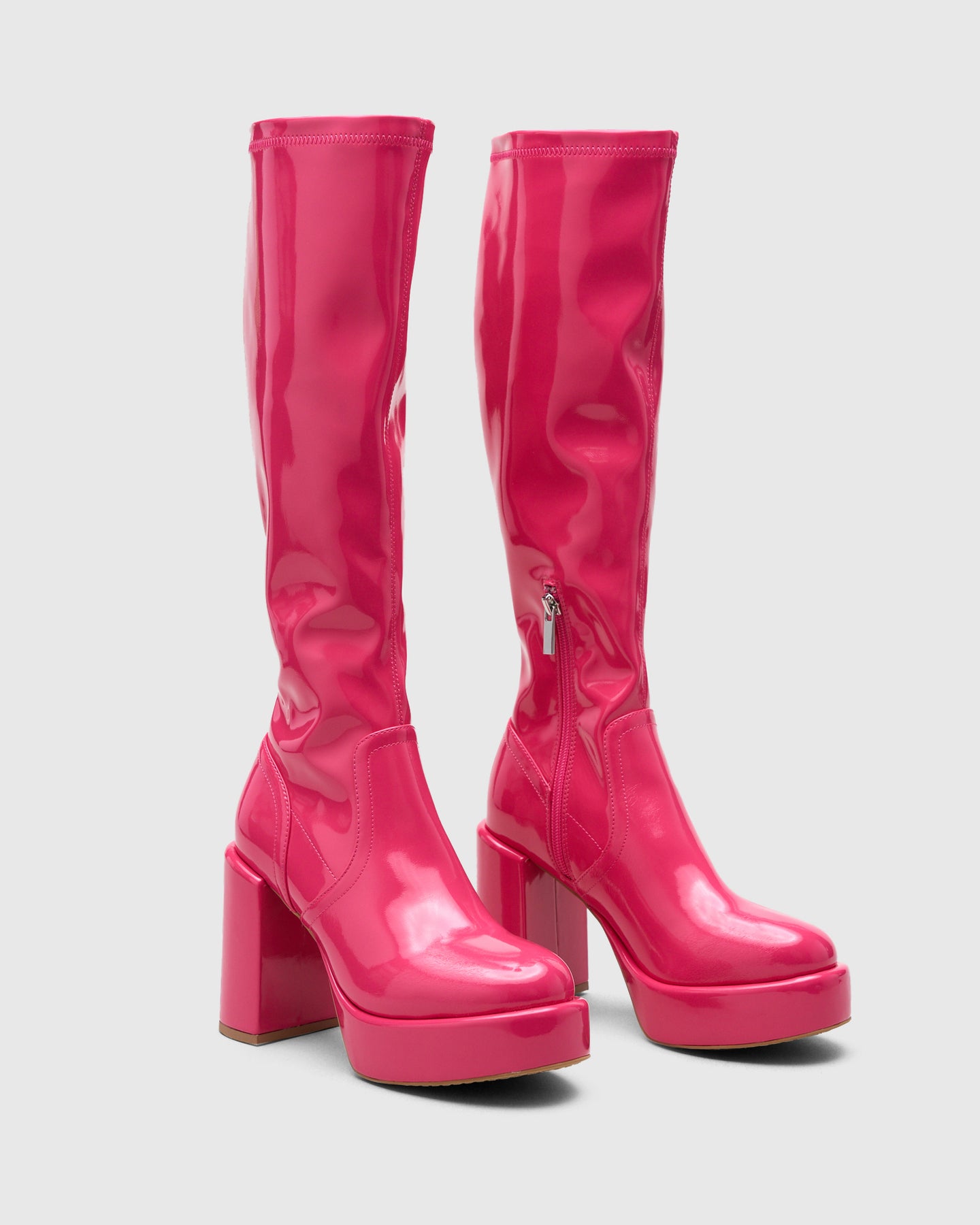 Barbie Boot Pink Patent cherrichella Platform Knee High Boots cherrichellastore
