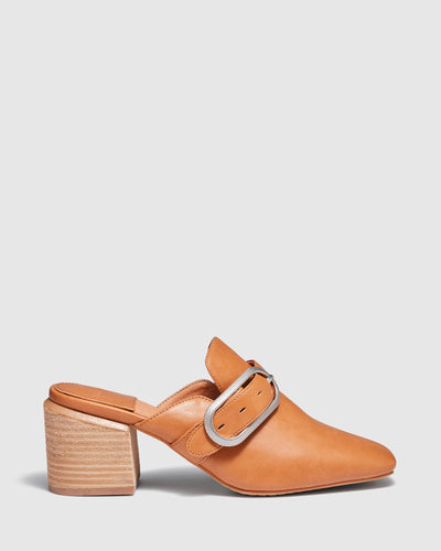 Staple Mules in Tan by cherrichella | Women's Block Heels